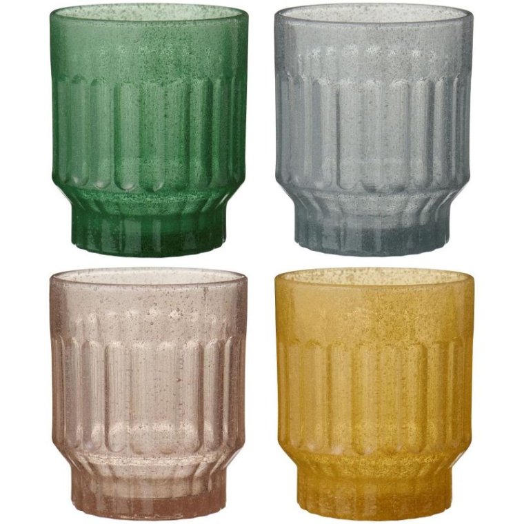 IB LAURSEN - Drikkeglas 4 ass farver m/bobler