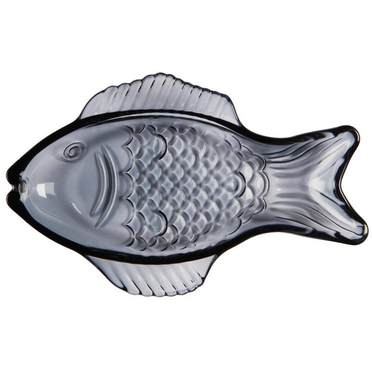 IB LAURSEN - Fiskefad lille mrkeblt glas