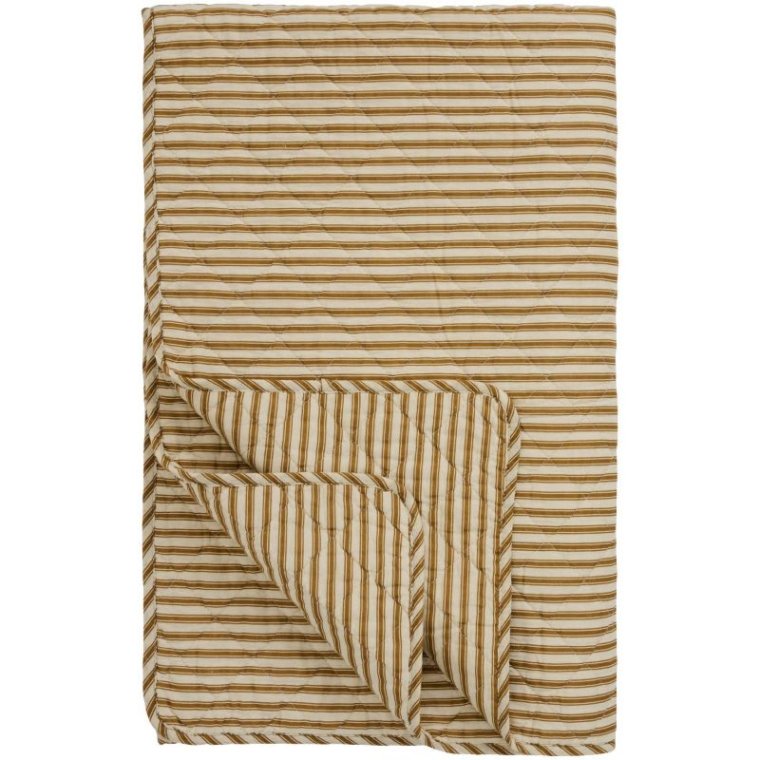 Ib Laursen - Quilt sand m/ochre green striber