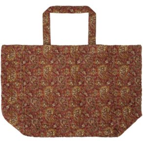Ib Laursen - Taske quiltet rosa m/gr�nt, gr�t og m�rkrosa paisleym�nster