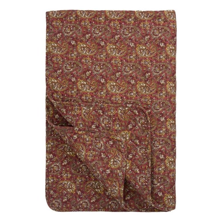 Ib Laursen - Quilt rosa m/gr�nt, gr�t og m�rkrosa paisleym�nster