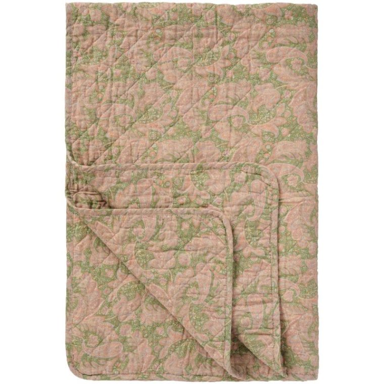Ib Laursen - Quilt m/gr�nt og rosa paisleym�nster