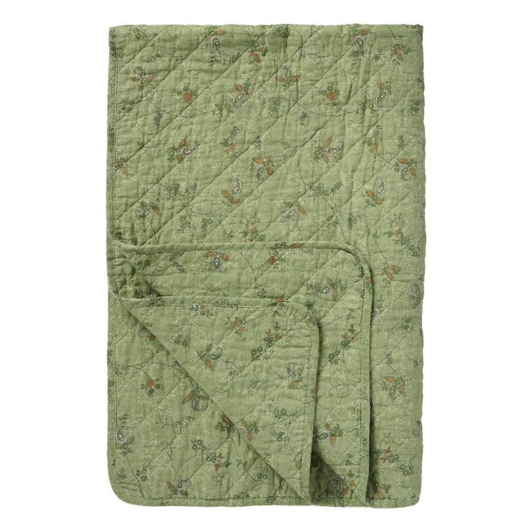 Ib Laursen - Quilt gr�n m/blomsterranker