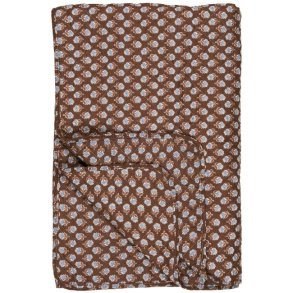 IB LAURSEN - Quilt m/mrkebrunt og blt blomstermnster
