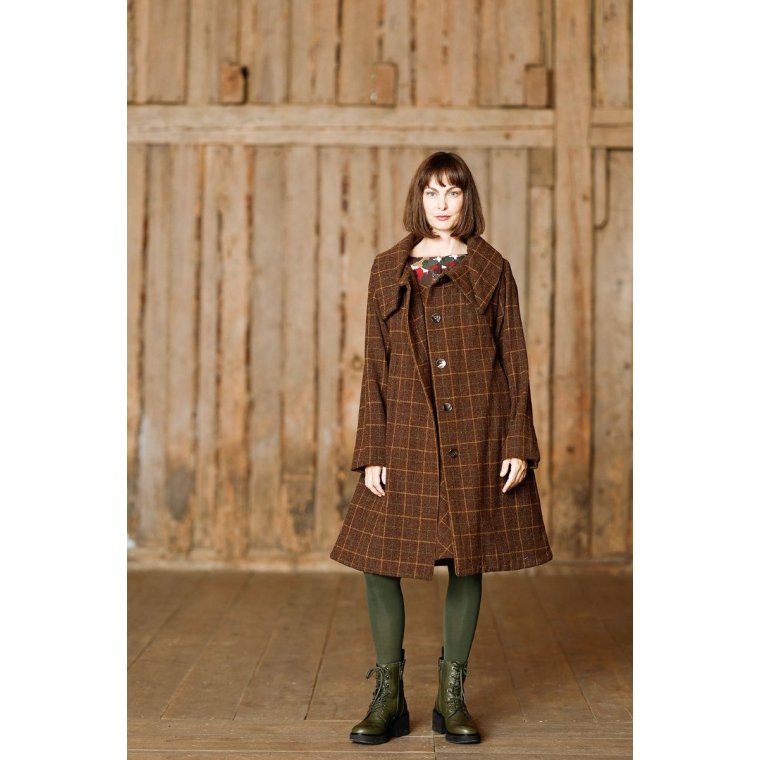 MCVERDI - Ternet brun uldfrakke i Shetlands uld - Mc862a