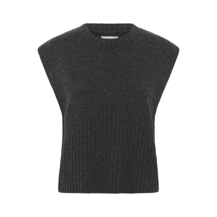 Karen By Simonsen - KBBerenice Waistcoat - Dark Gray Melange