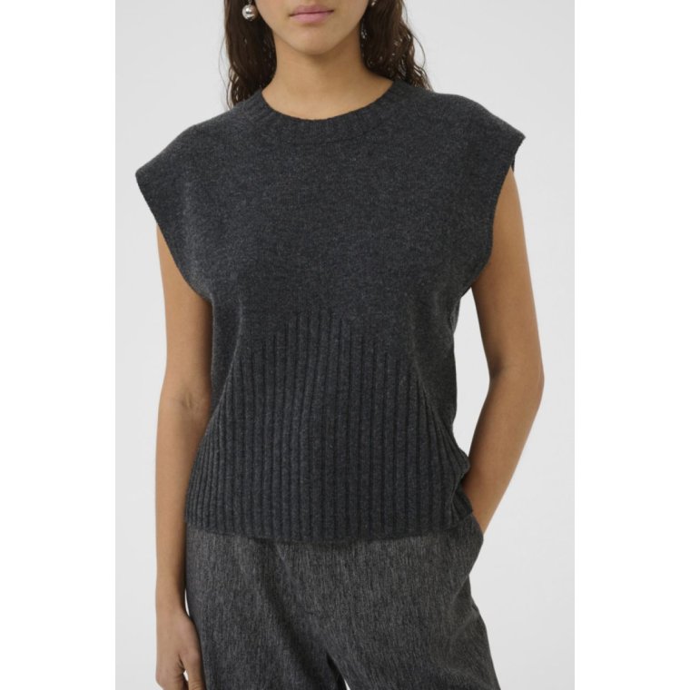 Karen By Simonsen - KBBerenice Waistcoat - Dark Gray Melange