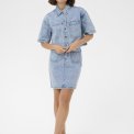 Kaffe - KAbabena Denim Shirt -  Blue Denim/Pink Flower Emb