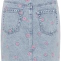 Kaffe - KAbabena Denim Skirt - Blue Denim/Pink Flower Emb