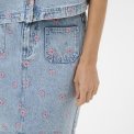 Kaffe - KAbabena Denim Skirt - Blue Denim/Pink Flower Emb
