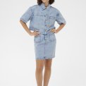Kaffe - KAbabena Denim Skirt - Blue Denim/Pink Flower Emb
