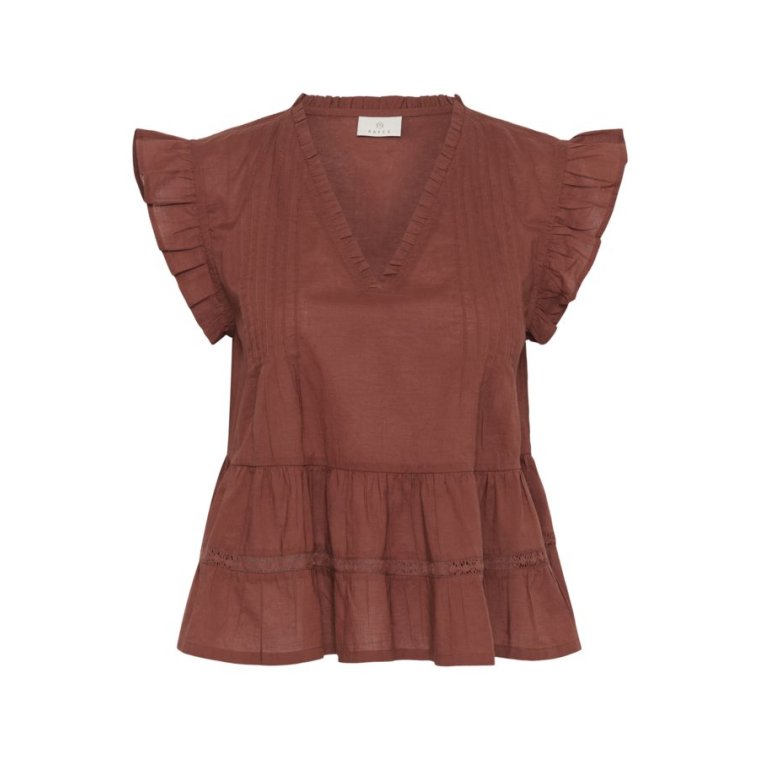 Kaffe - KAvalerie Top - BROWN