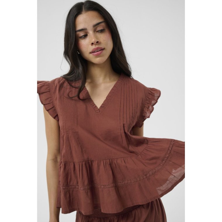 Kaffe - KAvalerie Top - BROWN