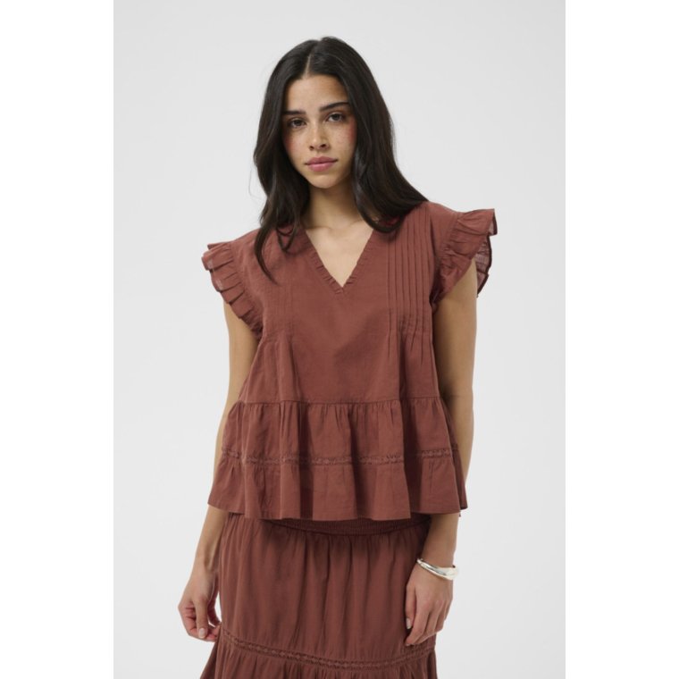 Kaffe - KAvalerie Top - BROWN