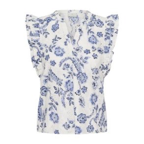 KAFFE - KAluisa Top - Chalk Midnight Flower