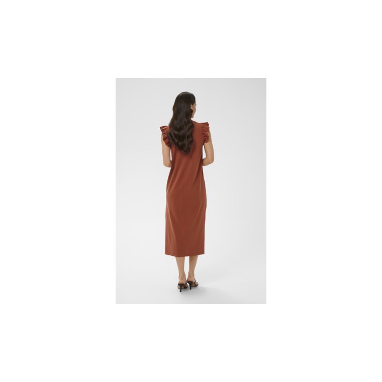 KAFFE - KAcelina Flounce Dress - BROWN