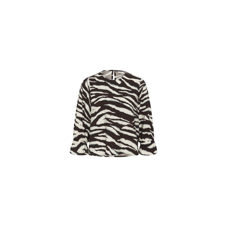 Kaffe - KAviky Blouse - Coffee Bean/Turtledove Animal