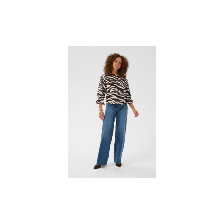 Kaffe - KAviky Blouse - Coffee Bean/Turtledove Animal