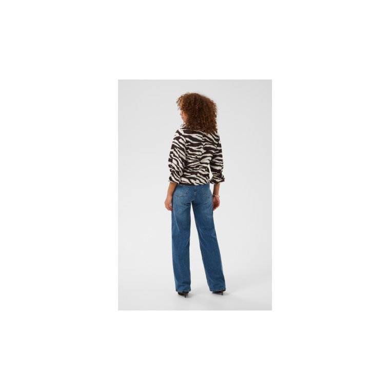 Kaffe - KAviky Blouse - Coffee Bean/Turtledove Animal