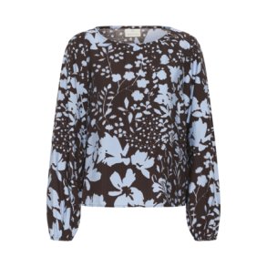 Kaffe - KAnadira Blouse - Coffee Bean/Blue Fog Flower