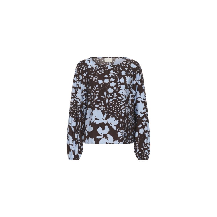 Kaffe - KAnadira Blouse - Coffee Bean/Blue Fog Flower