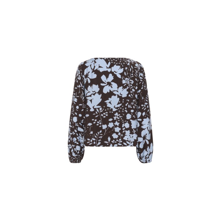 Kaffe - KAnadira Blouse - Coffee Bean/Blue Fog Flower
