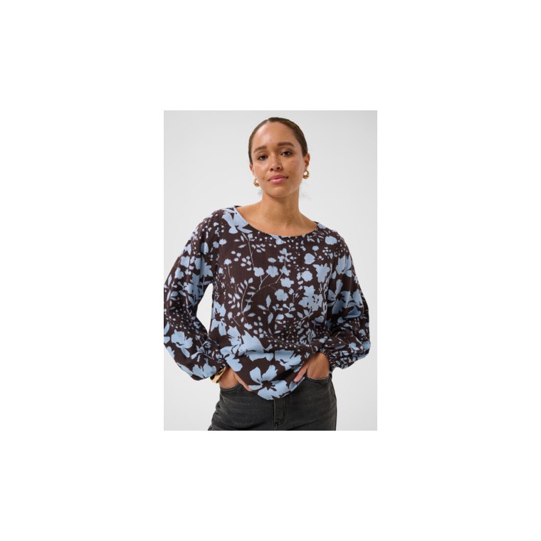 Kaffe - KAnadira Blouse - Coffee Bean/Blue Fog Flower