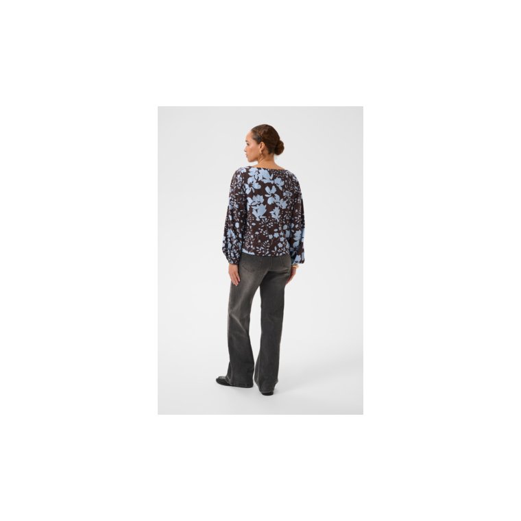 Kaffe - KAnadira Blouse - Coffee Bean/Blue Fog Flower