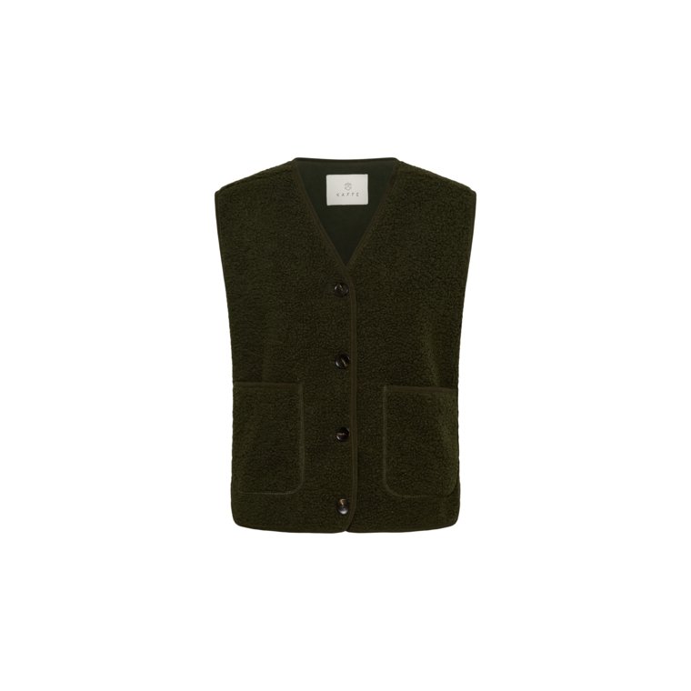 Kaffe - KAgunilla Teddy Waistcoat - Forest Night