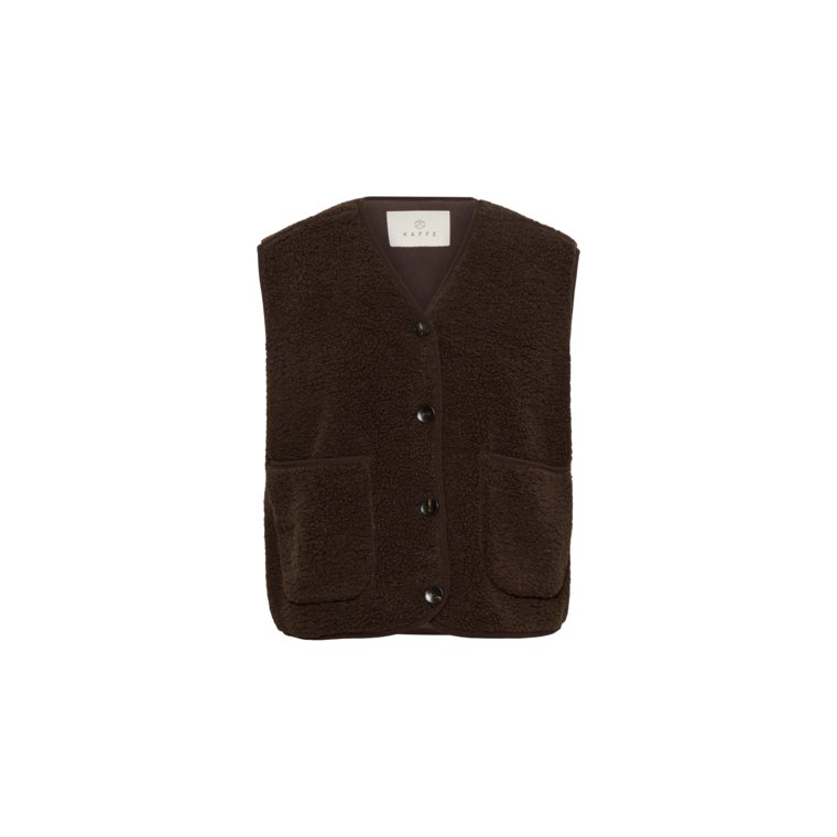Kaffe - KAgunilla Teddy Waistcoat - Potting Soil