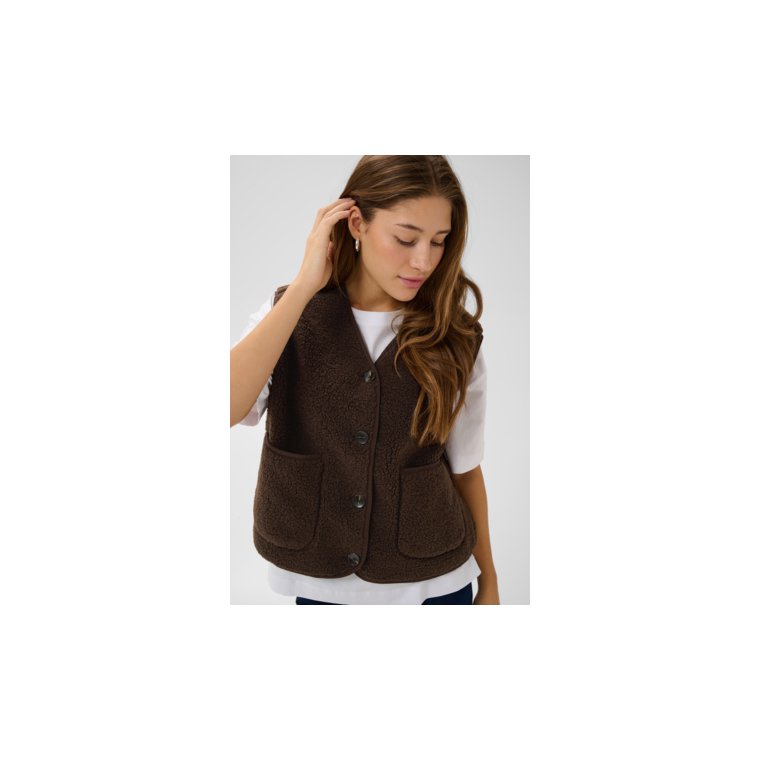 Kaffe - KAgunilla Teddy Waistcoat - Potting Soil