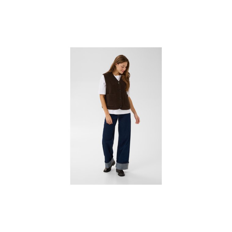 Kaffe - KAgunilla Teddy Waistcoat - Potting Soil