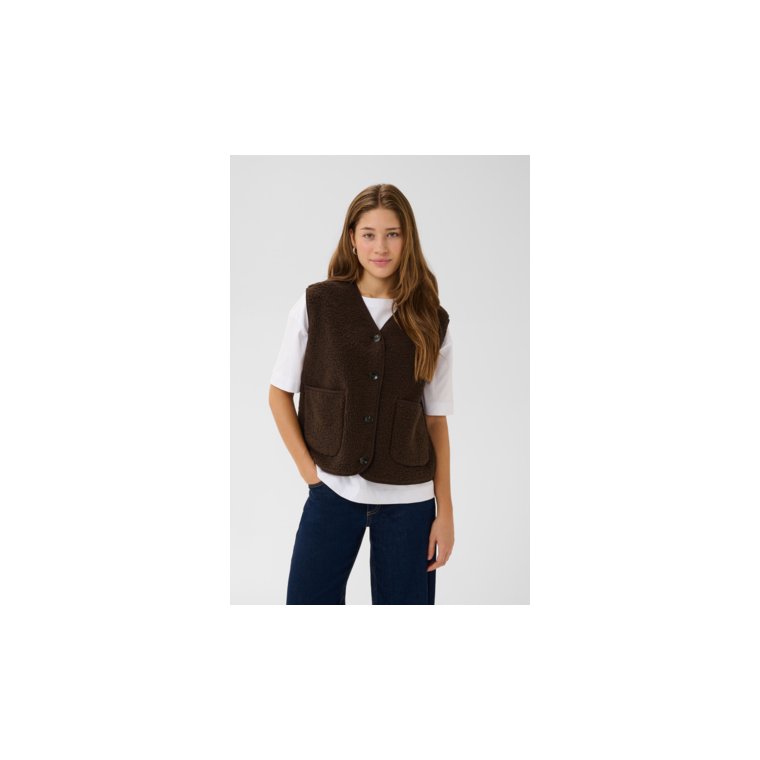 Kaffe - KAgunilla Teddy Waistcoat - Potting Soil