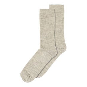 Mp Denmark - Fine wool rib socks - Light Brown Melange