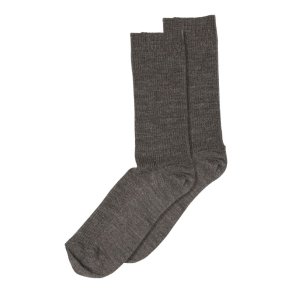 Mp Denmark - Fine wool rib socks - Dark Brown