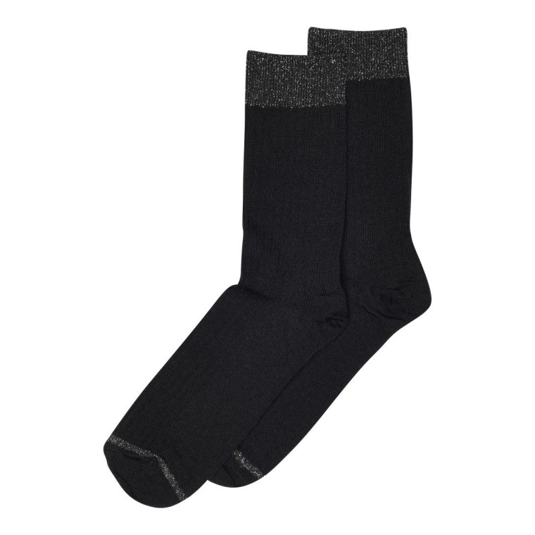 Mp Denmark - Erina wool rib socks - Black