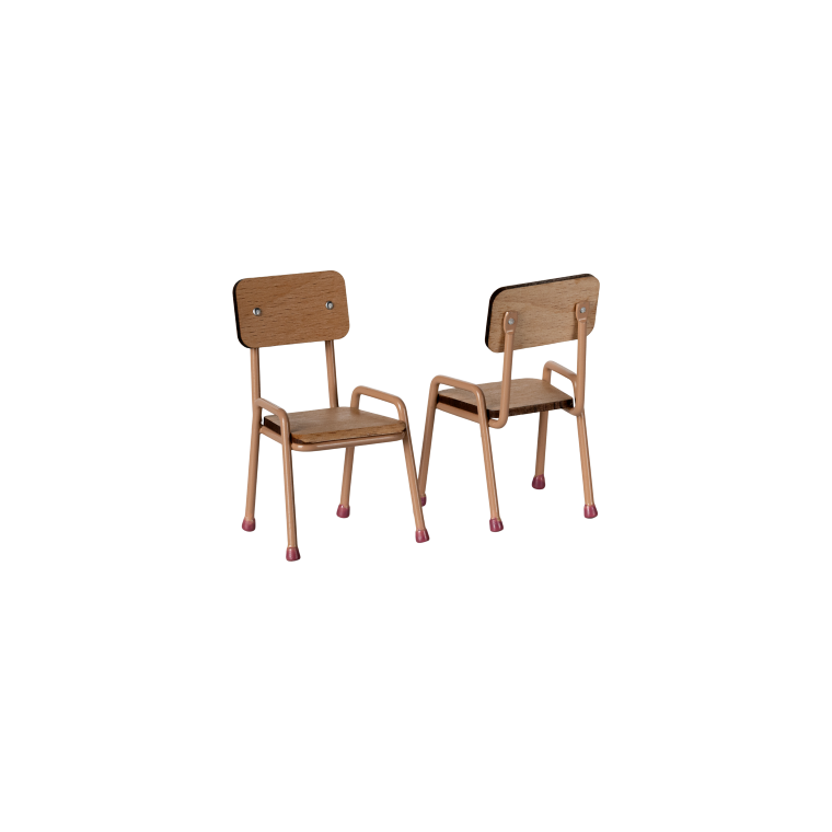 MAILEG - Bord og stole, Mus - Mrk pudder