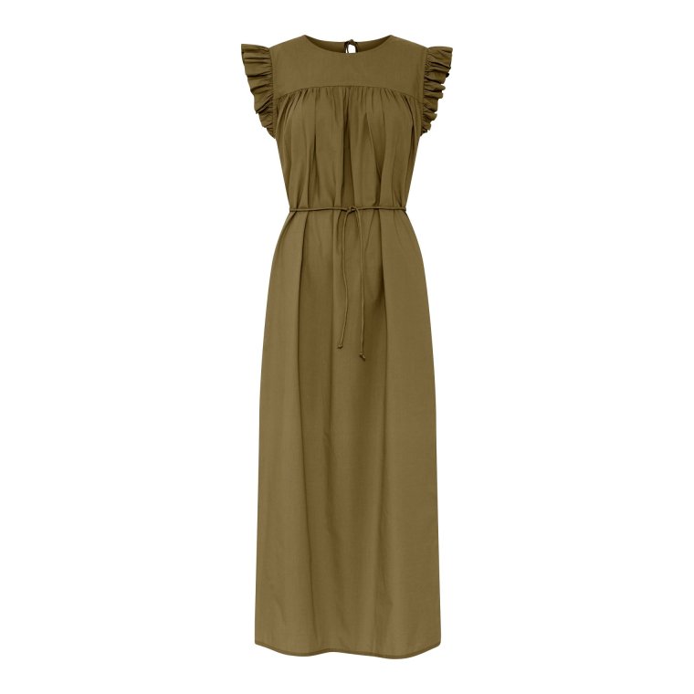 FRAU - Stockholm sl long dress - Military Olive