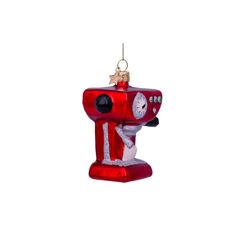 Vondels - Julekugle i glas - Rd Kaffemaskine