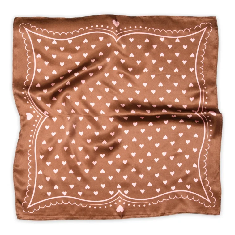 Mp Denmark - Love small silk scarf - Cocoa