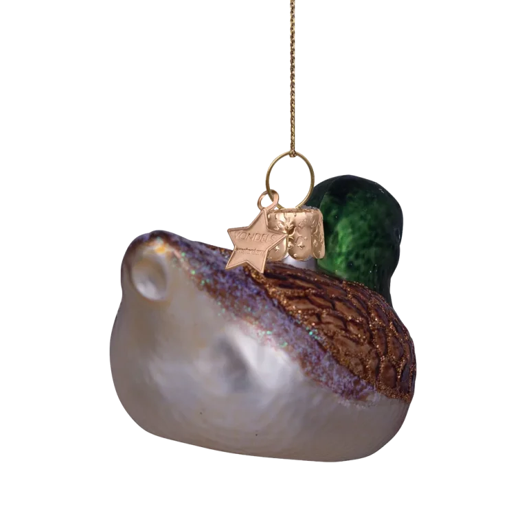 Vondels - Julekugle - glas - Brown/green duck