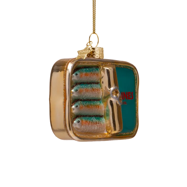 Vondels - Julekugle - glas - Blue sardines