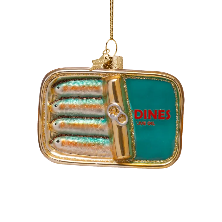 Vondels - Julekugle - glas - Blue sardines