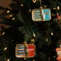 Vondels - Julekugle - glas - Blue sardines