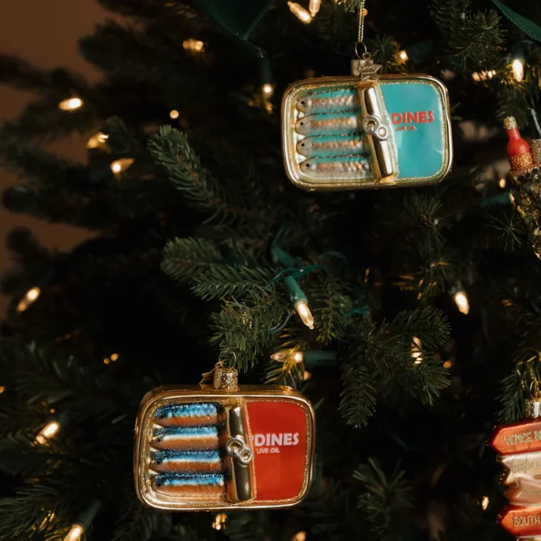 Vondels - Julekugle - glas - Blue sardines
