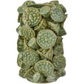 Ib Laursen - Vase glaseret Lotus st�vgr�n �bning �:8,2 cm