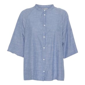 FRAU - Abu Dhabi skjorte - Medium Blue Stripe