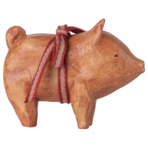 MAILEG - Gris med bnd, Rosa			