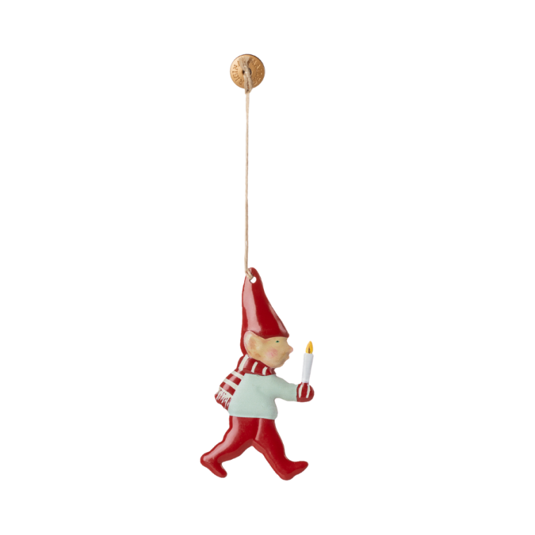Maileg - Metal ornament, Nisse - Stearinlys