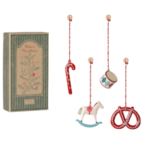 MAILEG - Gave�ske med metaloph�ng - Peters Jul - R�d/Bl�